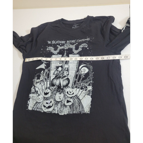 Disney Black Tim Burton's The Nightmare Before Christmas Top Women's Size Large - Picture 4 of 11